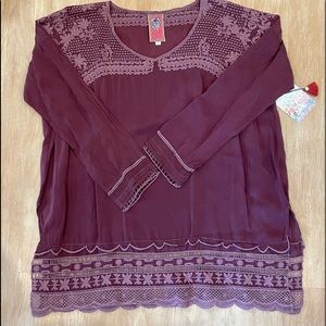 Johnny Was Maroon Top